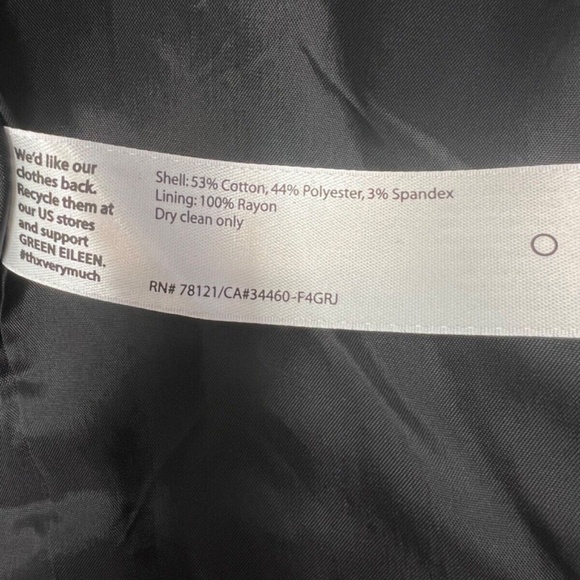 Eileen Fisher Charcoal Grandeur Jacquard High Collar Line Blazer Jacket Snaps M - Picture 8 of 11